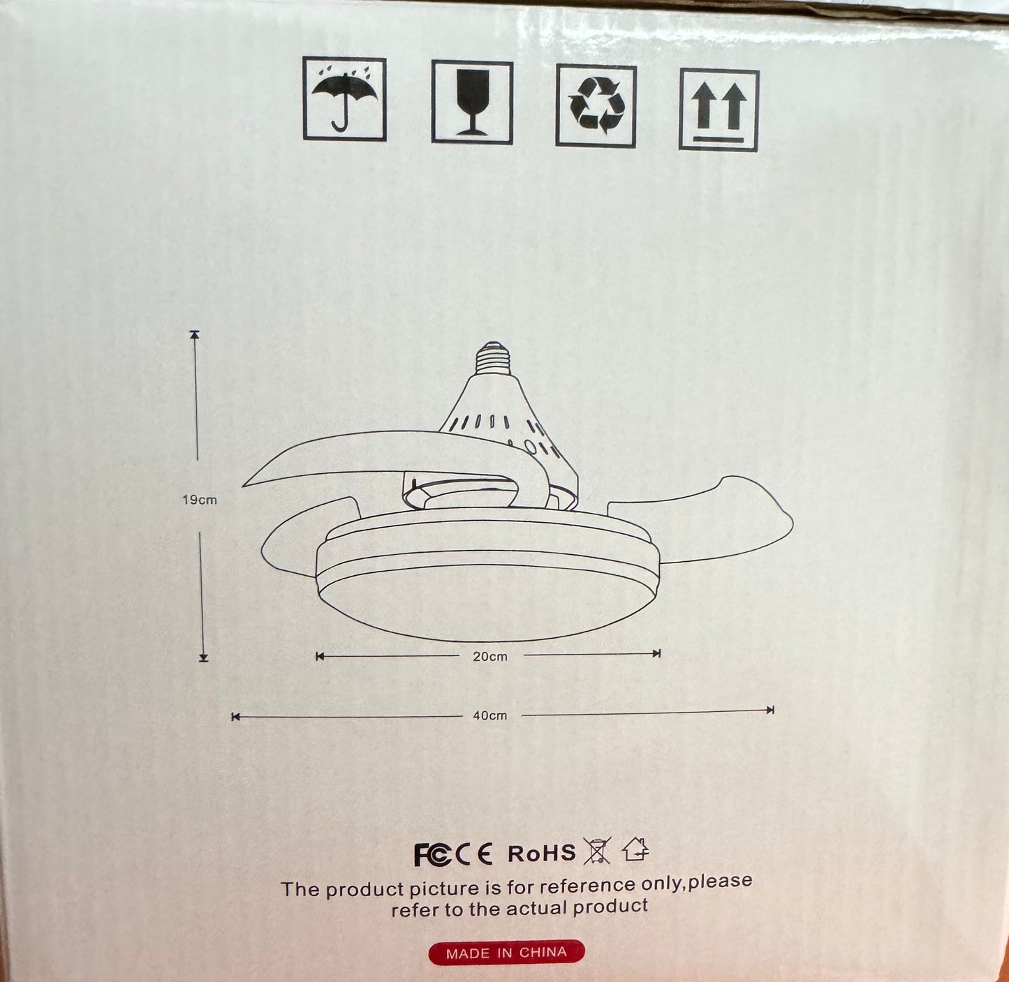 LED مصباح المروحة 2 في 1